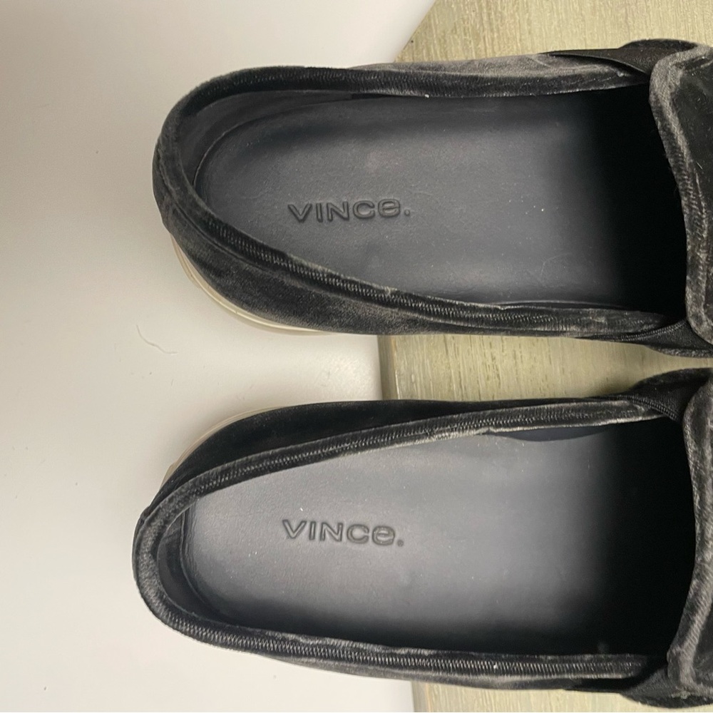 Mens VINCE Grey Velvet Slip On Sneakers 9 - Picture 7 of 9